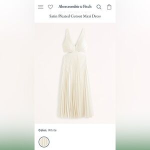 Abercrombie & Fitch Satin Pleated Cutout Maxi Dress